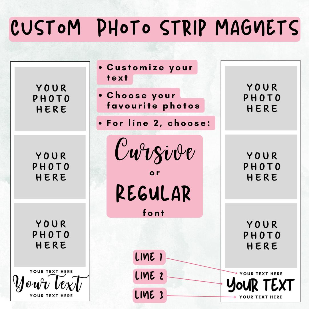 Custom Photo Strips Magnets, Photo Magnet, Photobooth, Custom Photos, Custom Photostrips, Photostrip Photo Magnetic, Gift Idea, Polaroid