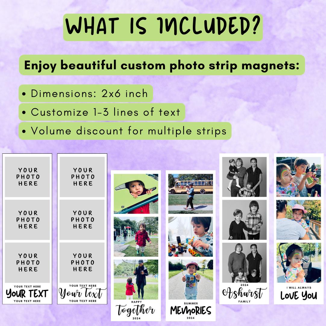 Custom Photo Strips Magnets, Photo Magnet, Photobooth, Custom Photos, Custom Photostrips, Photostrip Photo Magnetic, Gift Idea, Polaroid