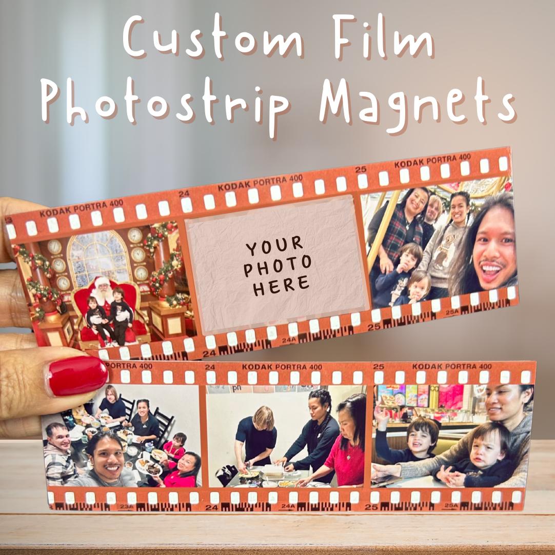 Custom Film Photo Strip Magnets, Photo Magnet, Photobooth, Custom Photos, Custom Photostrips, Photostrip, Gift Idea, Polaroid, Film Reel